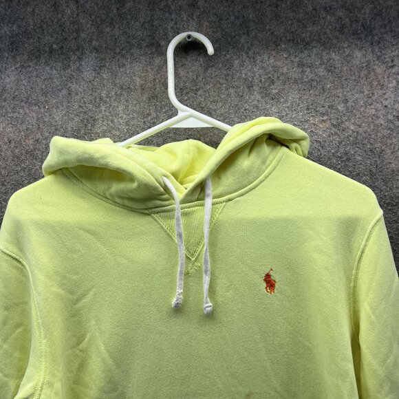Polo Ralph Lauren Hoodie Womens Small Yellow Pullover Sweatshirt Pony Logo - Picture 8 of 11